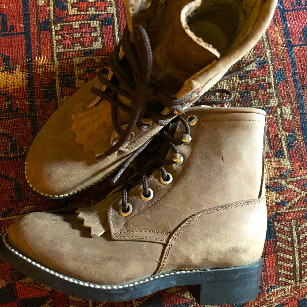 Justin Unisex youth leather riding boots